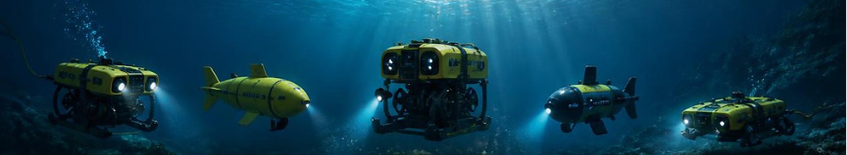 Deniz tabanında ROV ve AUV filosu